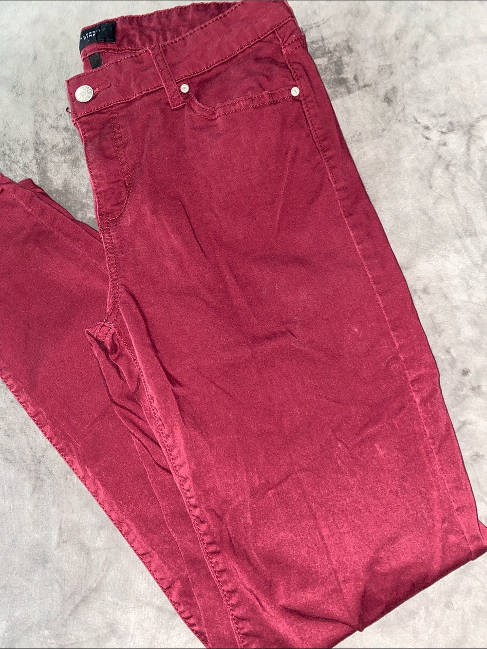 Celebrity Pink Burgandy wine Skinny Jeans